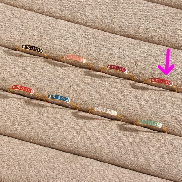 Pink Mama Adjustable Zircon Stackable Ring 18K Gold Plated Stainless - Picture 6 of 6